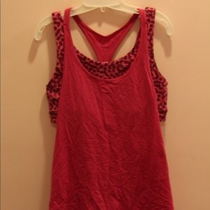 Lulu Lemon Pink Tank Top with Sportsbra Size 6